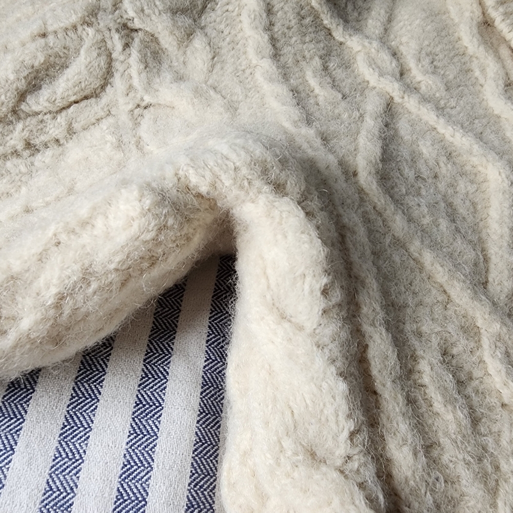 Vintage Irish Cladyknit Wool Aran Fisherman Cardigan Sweater - Picture 11 of 16